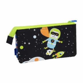 Portatodo 5 compartimentos Super Heroes Space azul y negro - MILAN